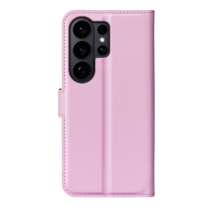 Bild 3,  Samsung Galaxy S26 Ultra Fodral Litchi Läder Ljus Rosa