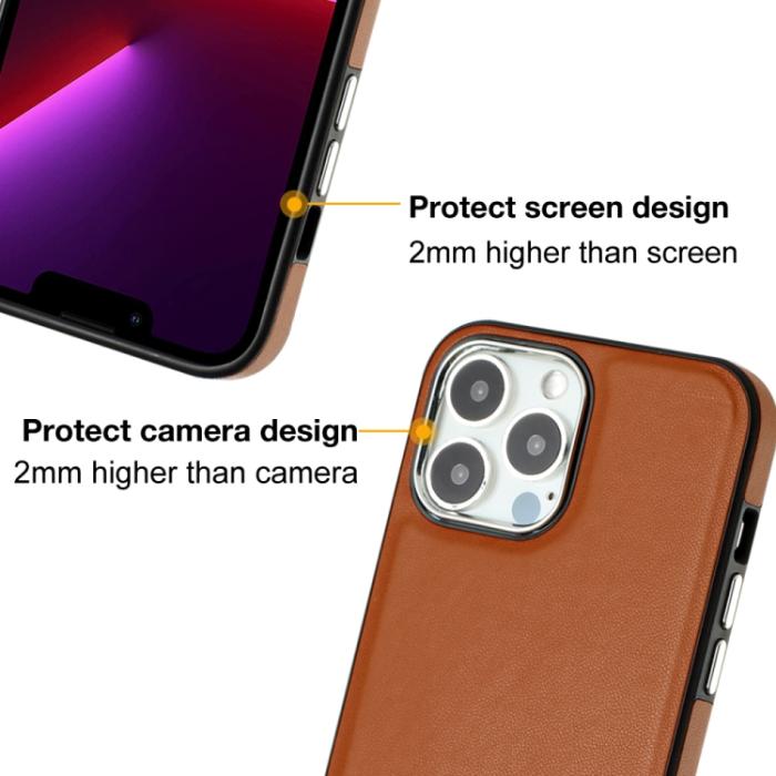 Bild 4,  iPhone 15 Pro Max Skal Läder Belagt Brun