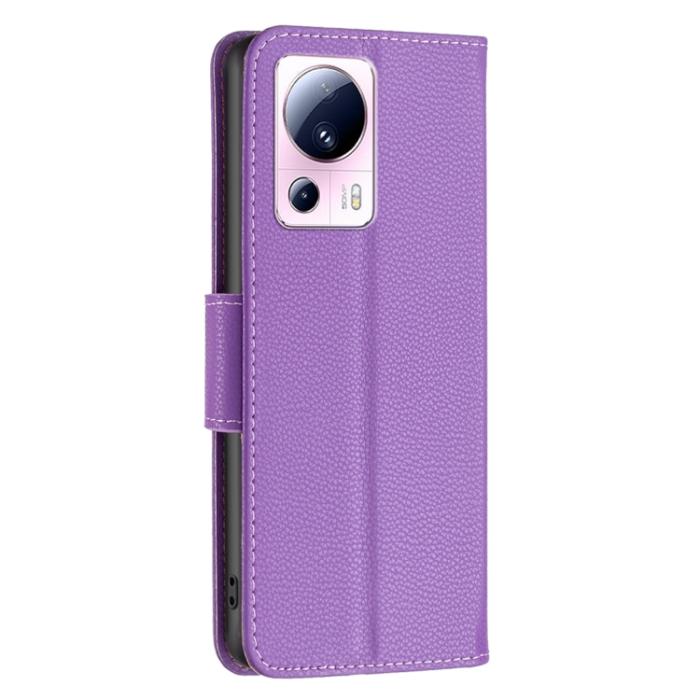 Bild 3,  Xiaomi 13 Lite 5G Fodral Litchi Shark Läder Lila