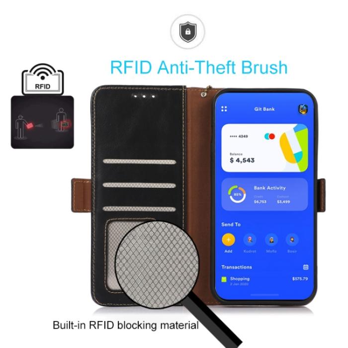 Bild 4,  OnePlus 11 5G Fodral RFID Crazy Horse Läder Svart