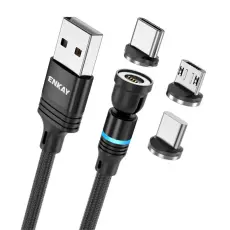 ENKAY ENKAY 1 m 3in1 USB-C / Lightning / MicroUSB 360&deg; Magnetkabel
