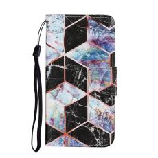  Samsung Galaxy A52 / A52s - Fodral Med Tryck - Svart/Vit Marmor