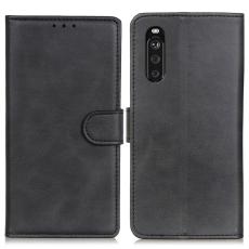 Sony Xperia 10 III - Solid L&auml;der Fodral - Svart