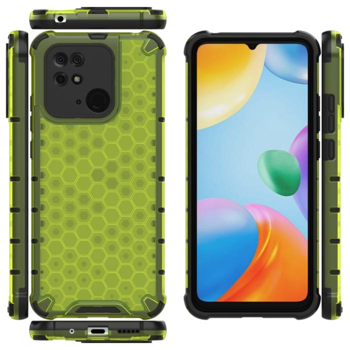 Bild 2,  Xiaomi Redmi 10C Skal Armor Honeycomb Grön