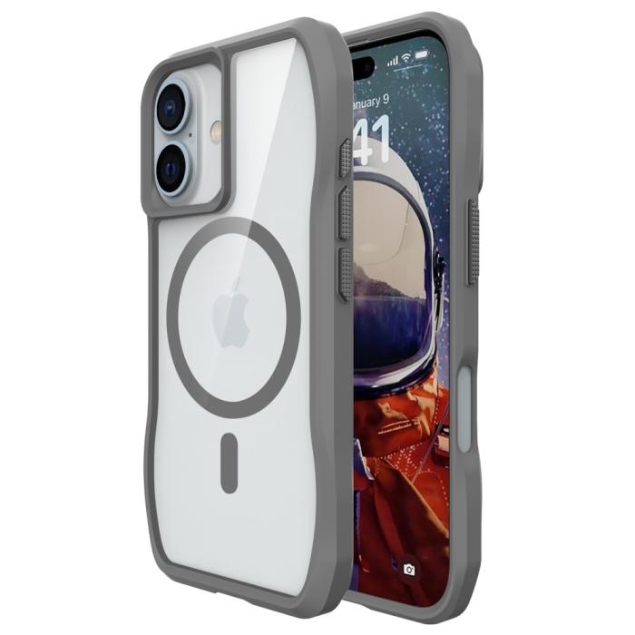 Bild 2,  iPhone 16 Plus Skal MagsSafe Hyrbid Grå