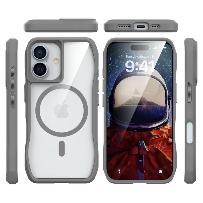 Bild 3,  iPhone 16 Plus Skal MagsSafe Hyrbid Grå