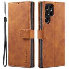 DG.MING DG.MING Samsung Galaxy S22 Ultra Fodral Retro L&auml;der Brun