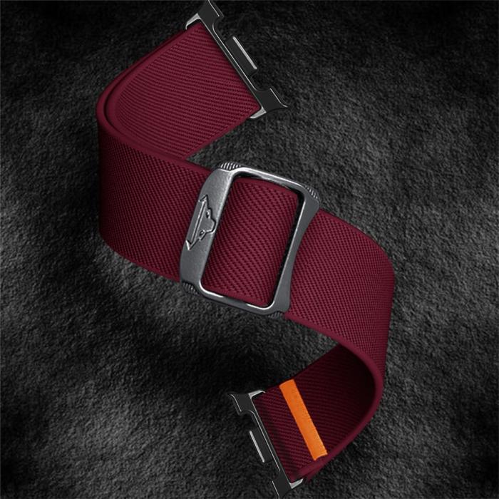 Bild 3,  Galaxy Watch 8 46/44/40 mm Armband Justerbart Nylon Vinröd