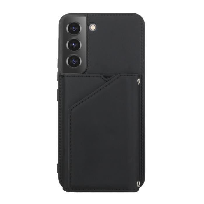 Bild 2,  Samsung Galaxy S22 Skal Skin Touch Med Kortfack Svart