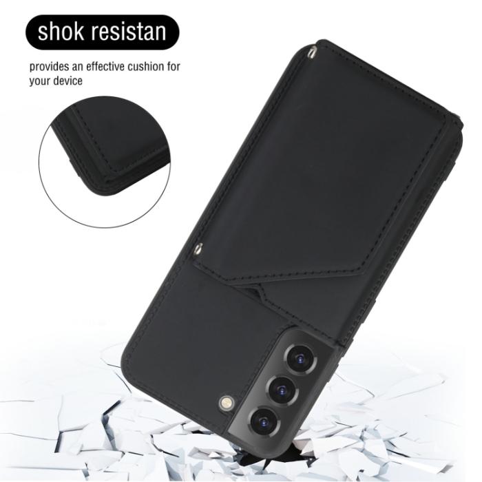 Bild 3,  Samsung Galaxy S22 Skal Skin Touch Med Kortfack Svart