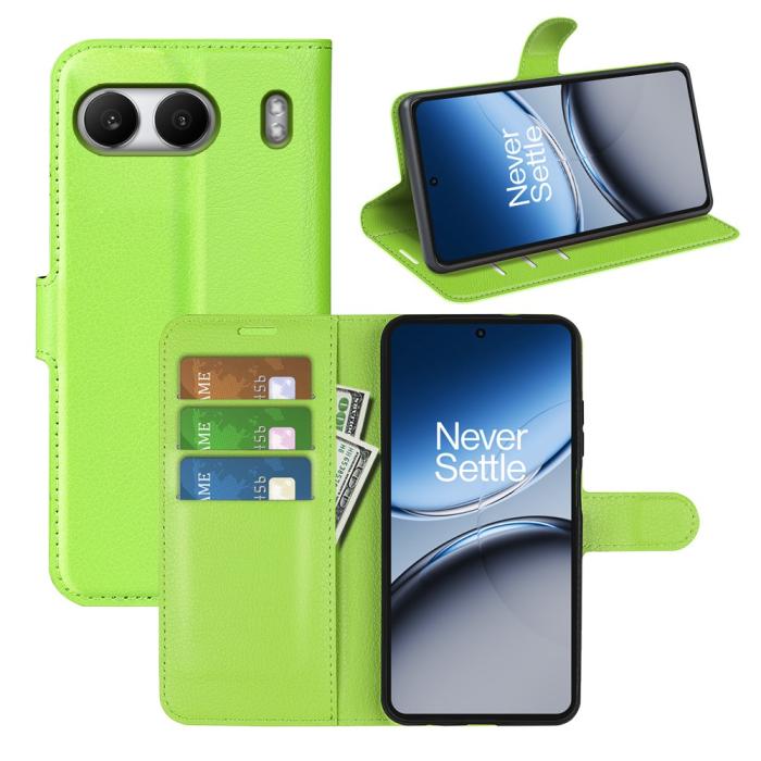 Bild 5,  OnePlus Nord 4 Fodral Litchi Läder Grön