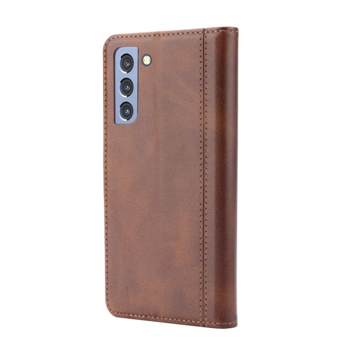 Bild 3,  Samsung Galaxy S21 FE Fodral Premium Med Frontficka Brun