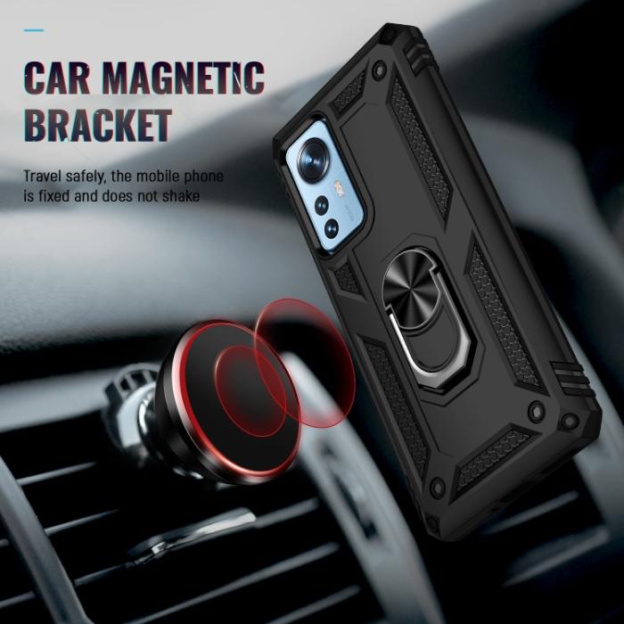 Bild 4,  Xiaomi 12 Pro Skal Ring Hybrid Armor Svart