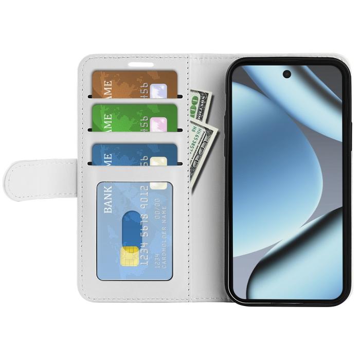 Bild 2,  Google Pixel 11/10 Fodral Crazy Horse Läder Vit