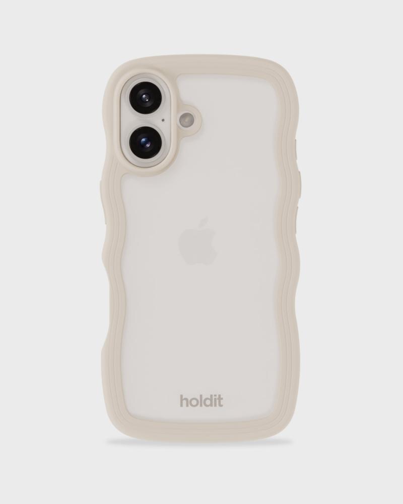 holdit holdit iPhone 16 Skal Wavy Light Beige/Transparent
