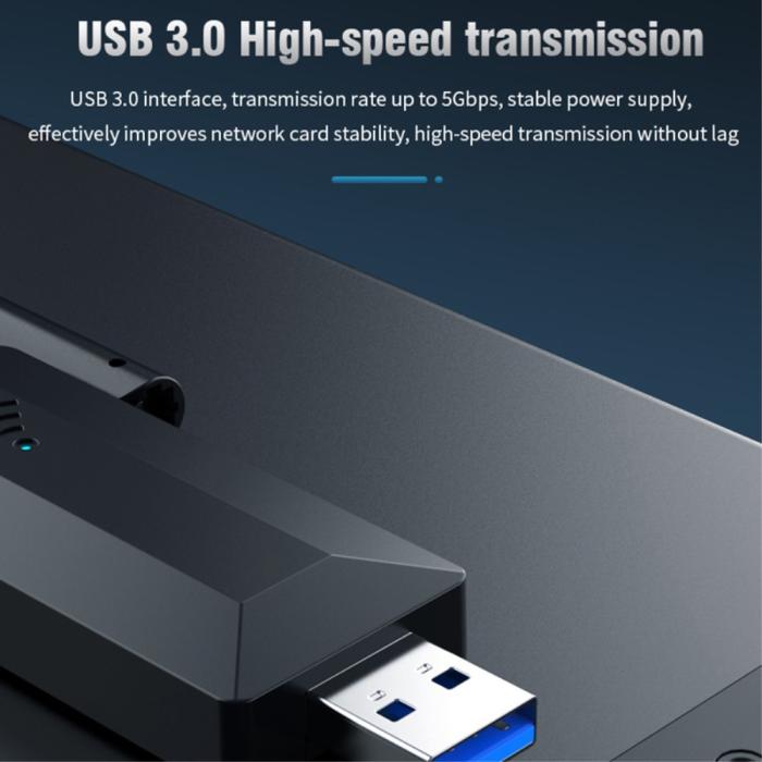 Bild 4,  Trådlös USB 3.0 Nätverkskort Dual-Band Svart