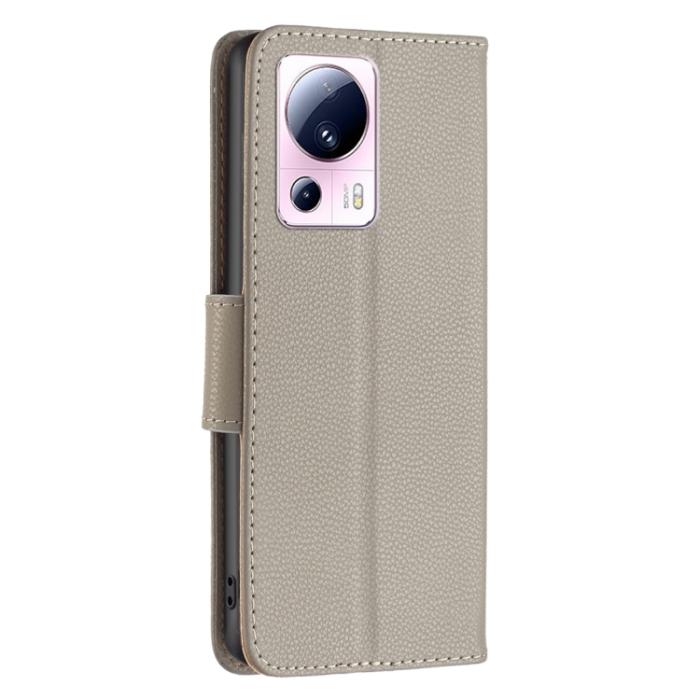 Bild 3,  Xiaomi 13 Lite 5G Fodral Litchi Shark Läder Grå