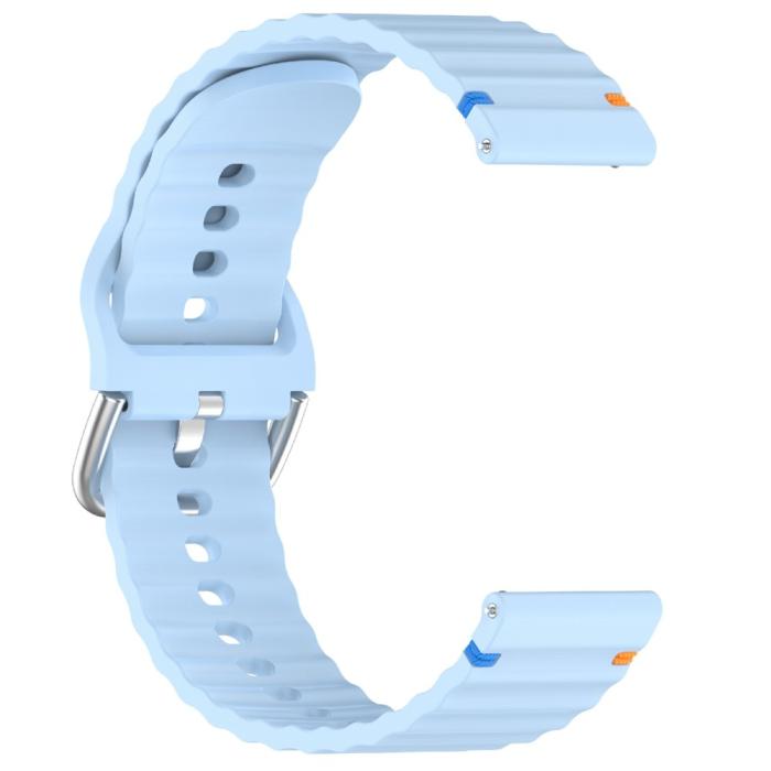 Bild 3,  Klockarmband 20 mm Silikon Wave Design Ljus Blå