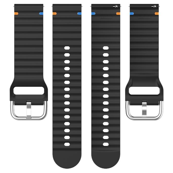 Bild 5,  Klockarmband 20 mm Silikon Wave Design Ljus Blå