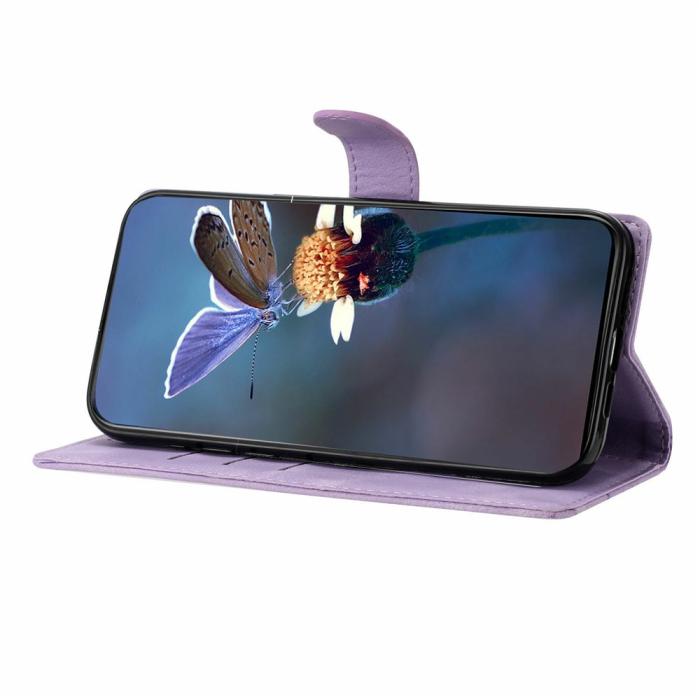 Bild 3,  iPhone 17 Pro Max Fodral Med Blommigt Tryck Läder Lila