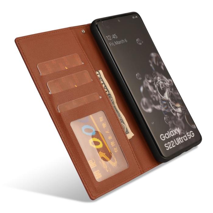 Bild 4,  Samsung Galaxy S23 Ultra 2in1 Magnet Fodral Brun