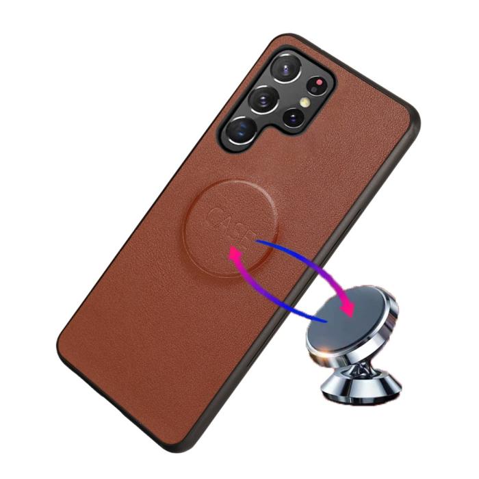 Bild 5,  Samsung Galaxy S23 Ultra 2in1 Magnet Fodral Brun
