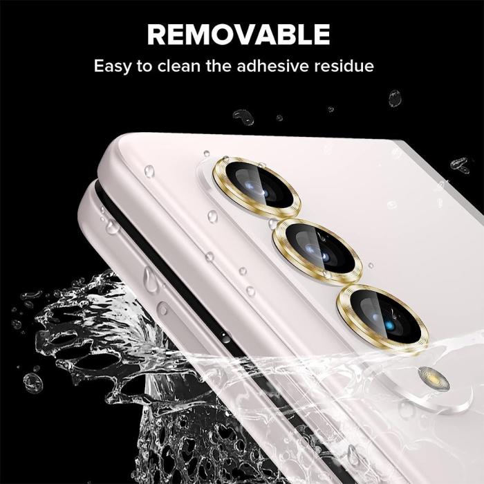 Bild 3, ENKAY ENKAY Galaxy Z Fold 5 Linsskydd Aluminium Härdat Glas Svart