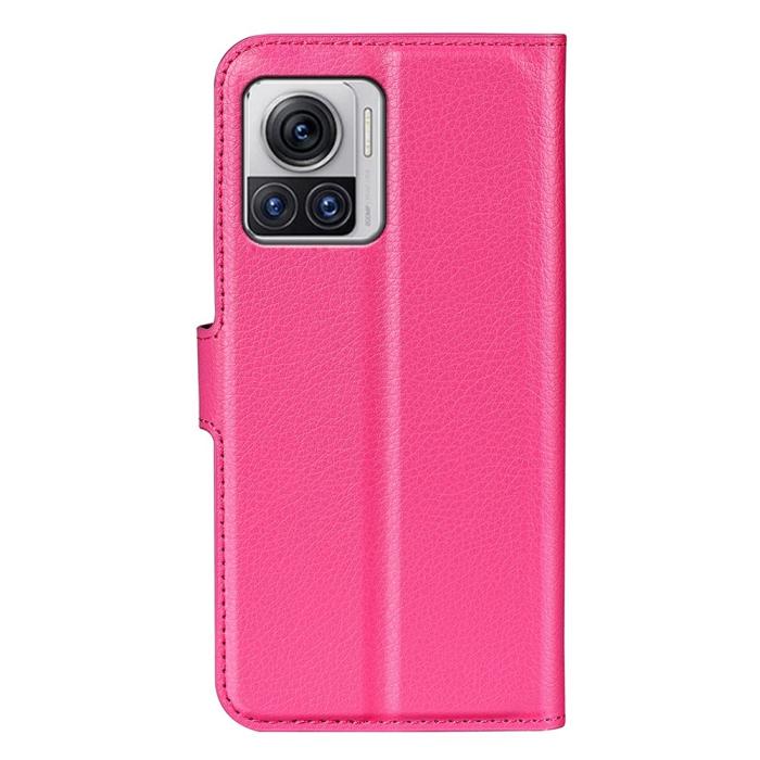 Bild 6,  Motorola Edge 30 Ultra 5G Fodral Litchi Läder Rosa