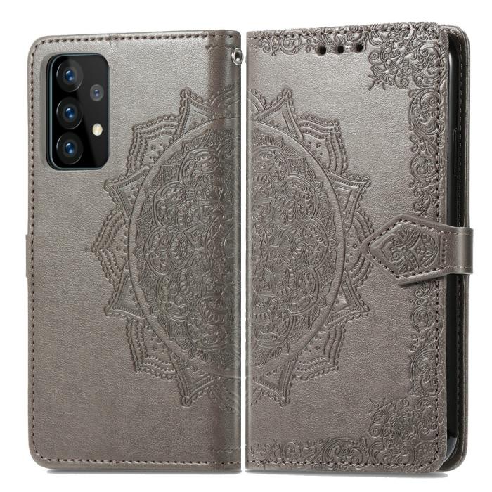 Bild 2,  Samsung Galaxy A52 / A52s - Mandala Läder Fodral - Grå