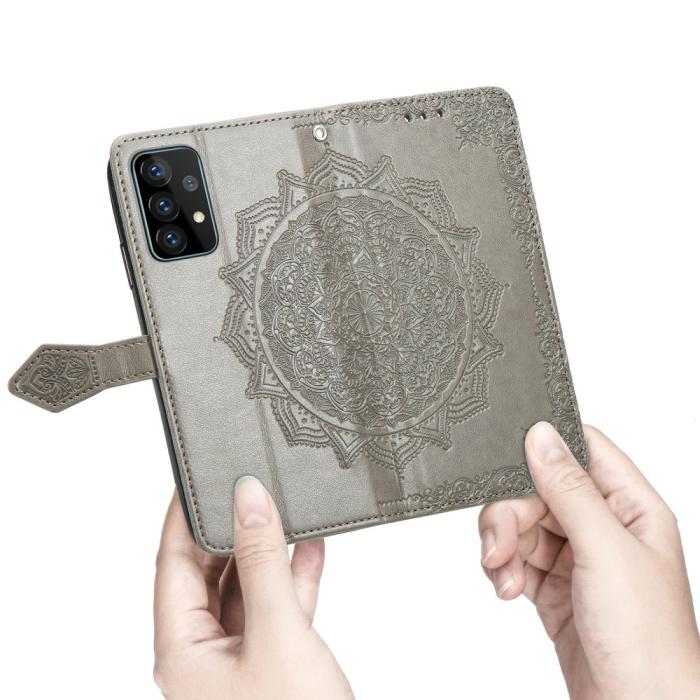 Bild 5,  Samsung Galaxy A52 / A52s - Mandala Läder Fodral - Grå