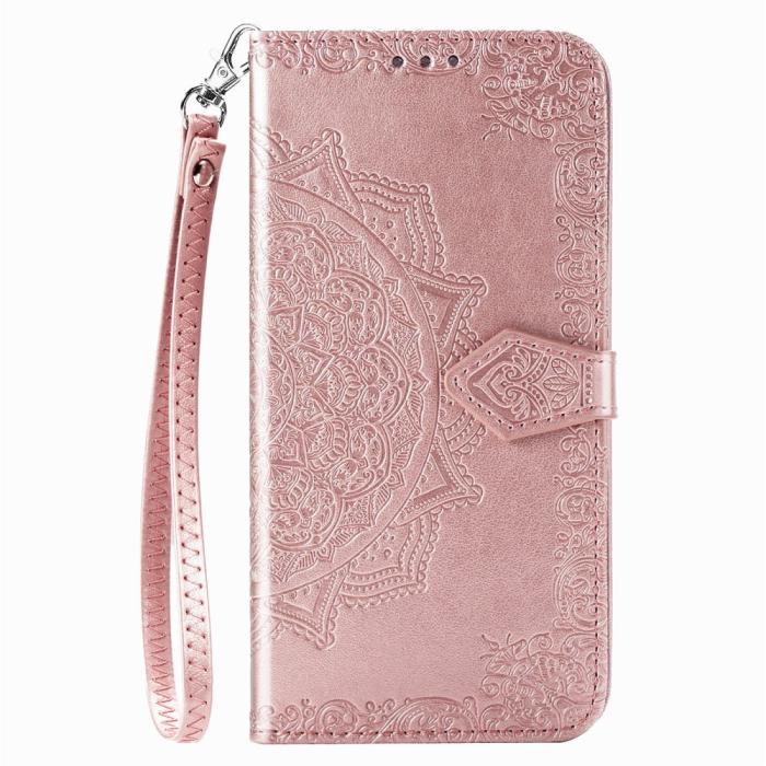 Bild 2,  Samsung Galaxy A52 / A52s - Mandala Läder Fodral - Roséguld