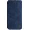 NILLKIN iPhone 13 Pro Max - NILLKIN Qin CamShield Läder Fodral - Blå