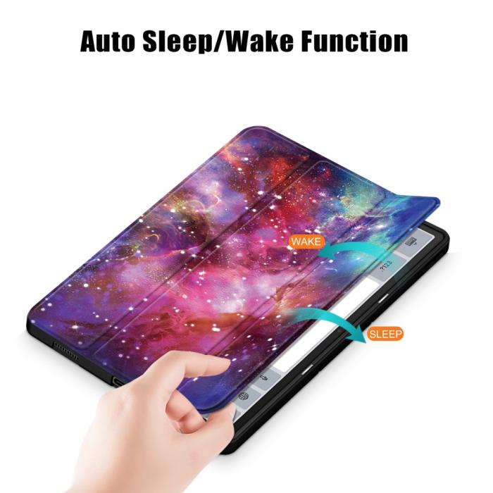 Bild 4,  Lenovo Tab P12 Fodral Tri-Fold Läder Cosmic Space