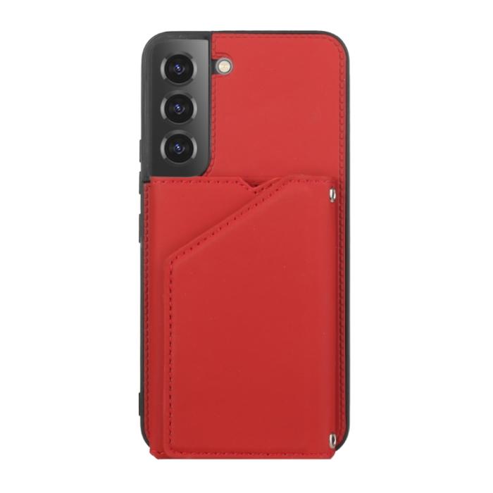 Bild 2,  Samsung Galaxy S22 Skal Skin Touch Med Kortfack Röd
