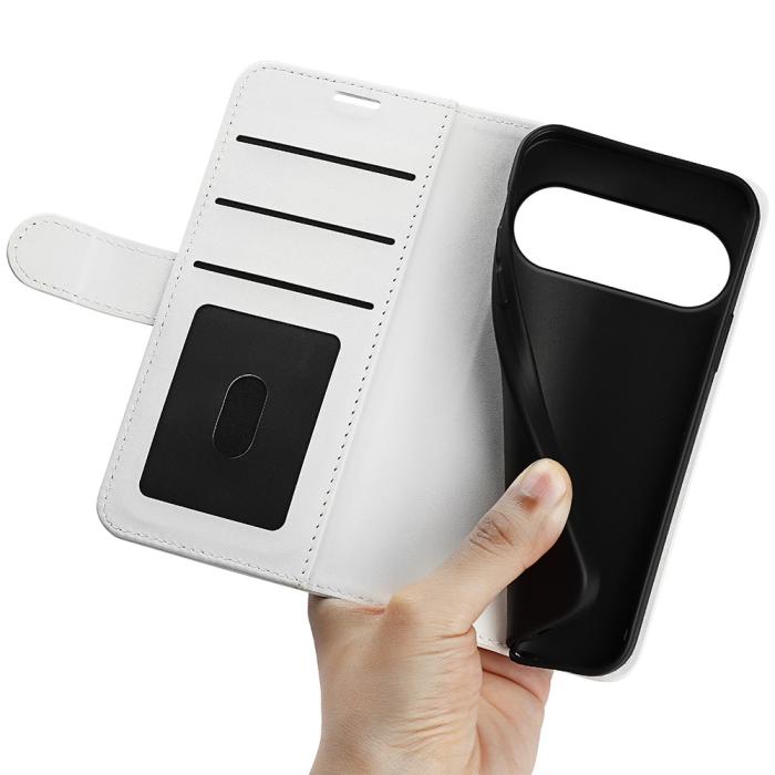 Bild 4,  Google Pixel 11/10 Fodral Crazy Horse Läder Vit