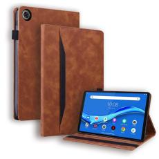  Lenovo Tab M10 Plus Gen 3 Fodral Frontficka Och Pennh&aring;llare Brun