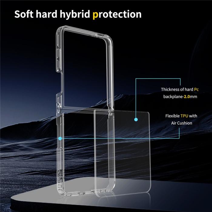 Bild 4,  Samsung Galaxy Z Flip 8 Skal Stöttåligt TPU Transparent