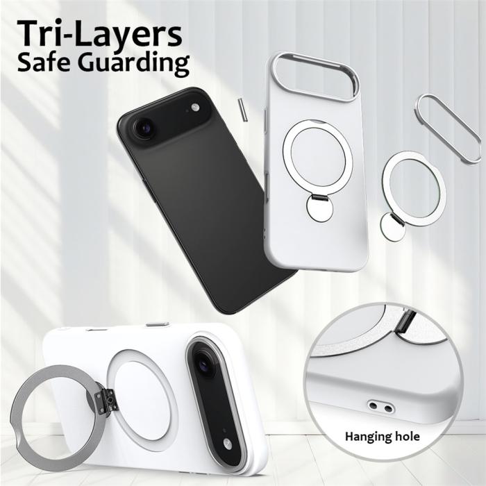 Bild 6,  iPhone Air Skal MagSafe Kickstand Hybrid Vit