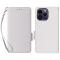  iPhone 15 Plus Fodral Litchi Textur Med Snodd Vit
