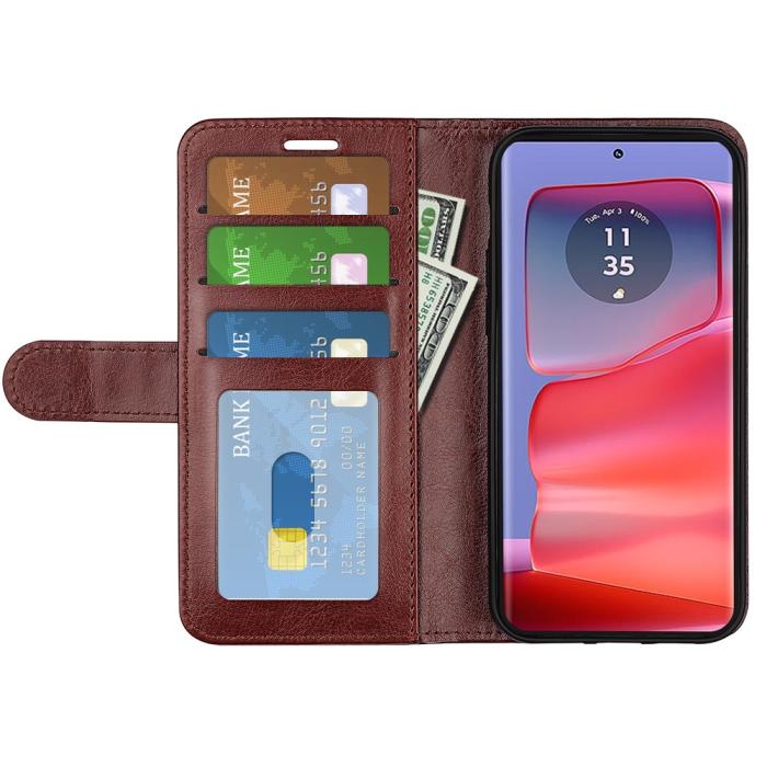 Bild 2,  Motorola Edge 50 Pro 5G Crazy Horse Fodral Brun