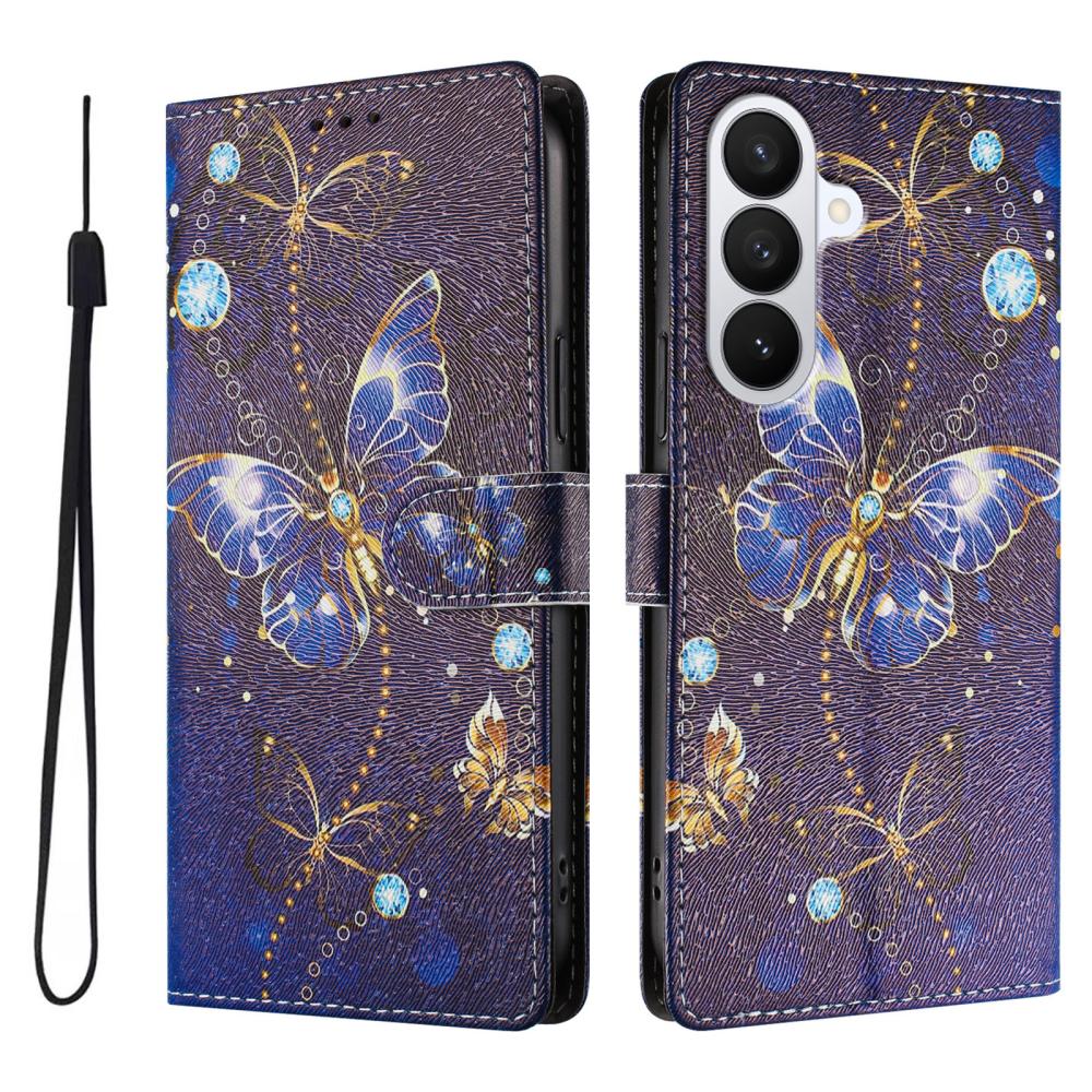  Samsung Galaxy S26 Fodral Med Tryck Blå Fjäril