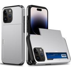  iPhone 15 Pro Max Skal Hybrid Kortfack Silver