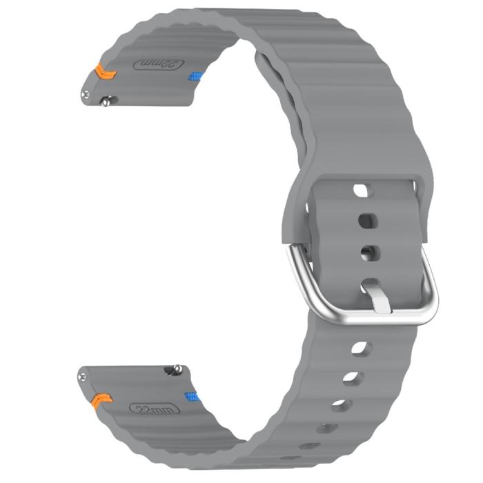 Bild 4,  Klockarmband 20 mm Silikon Wave Design Mörk Grå