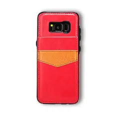  Samsung S8 Plus - L&auml;derskal med korth&aring;llare - R&ouml;d