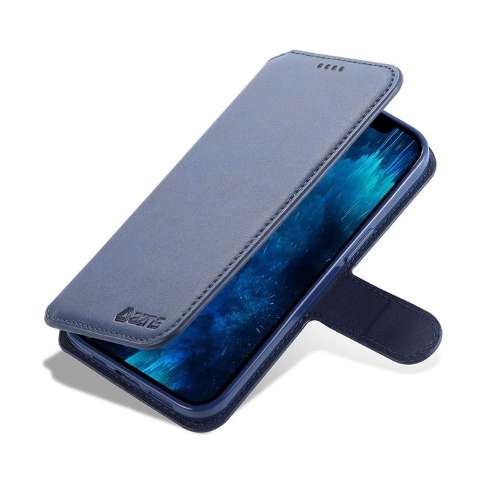 Bild 4, AZNS iPhone 13 Pro Max - AZNS Slim Läder Fodral - Blå