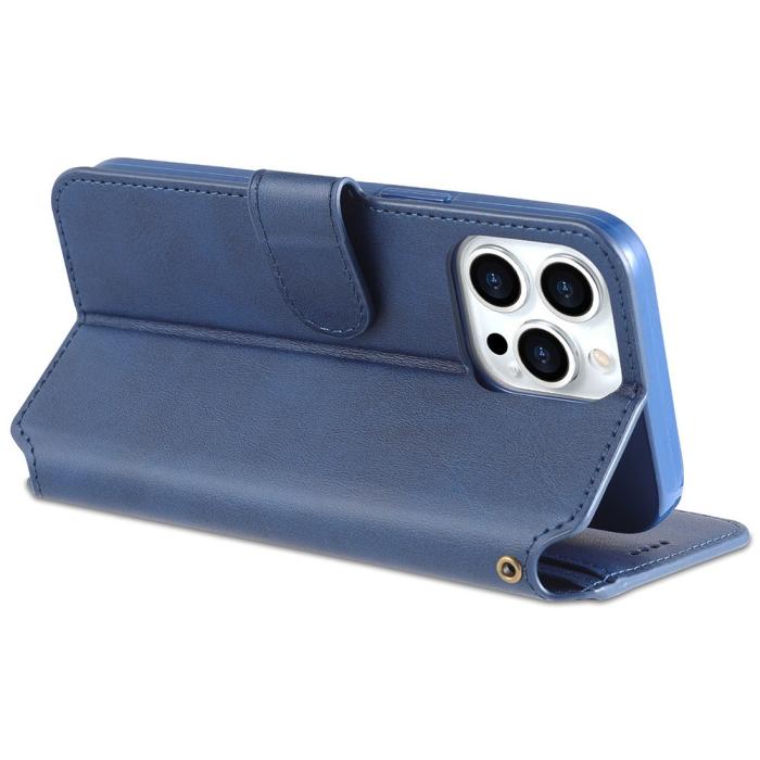 Bild 6, AZNS iPhone 13 Pro Max - AZNS Slim Läder Fodral - Blå