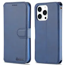 AZNS iPhone 13 Pro Max - AZNS Slim L&auml;der Fodral - Bl&aring;