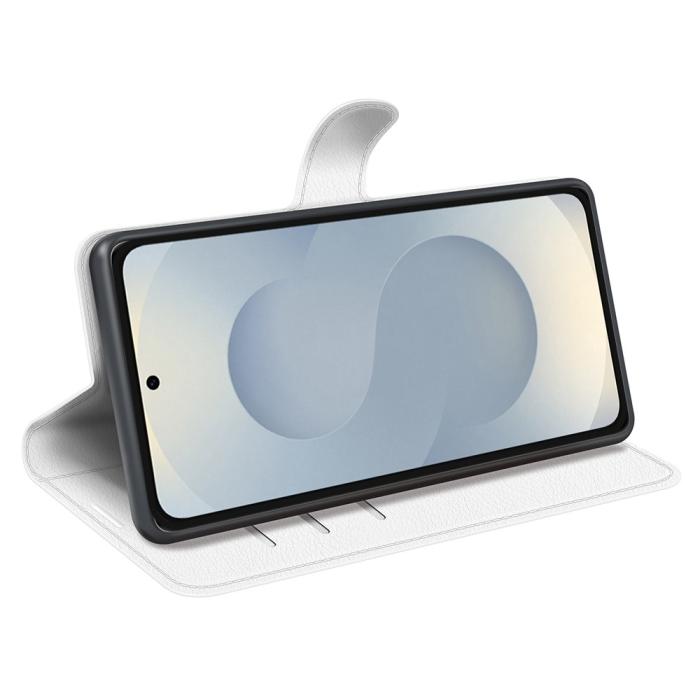 Bild 3,  Samsung Galaxy S25 Edge Fodral Litchi Läder Vit
