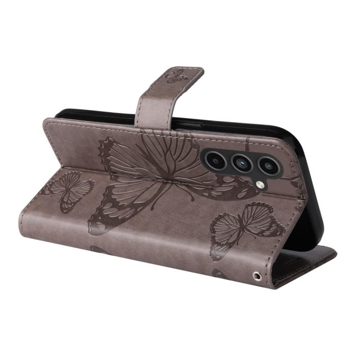 Bild 4,  Samsung Galaxy A15 5G Fodral Fjäril Tryck Grå