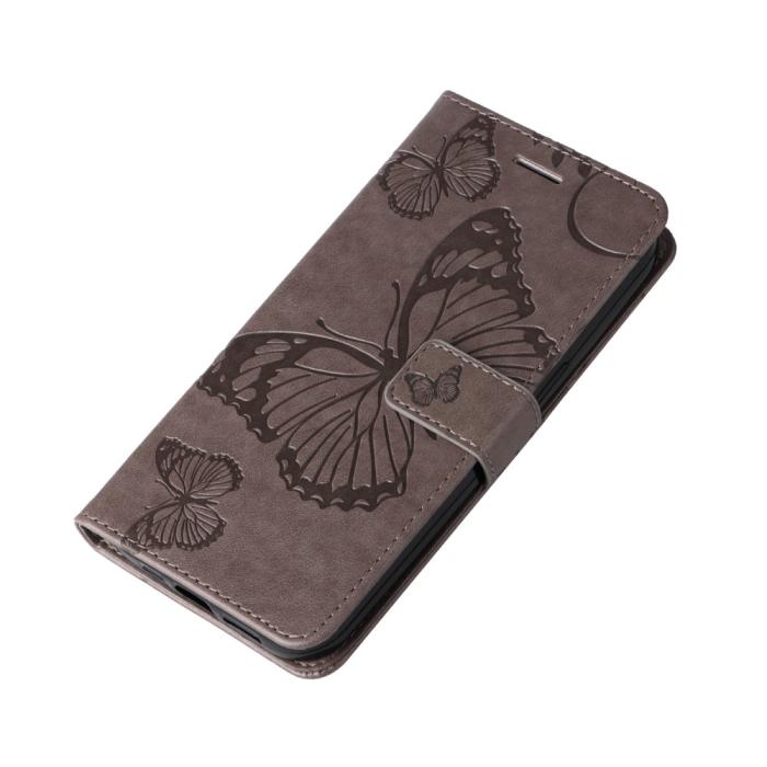 Bild 5,  Samsung Galaxy A15 5G Fodral Fjäril Tryck Grå